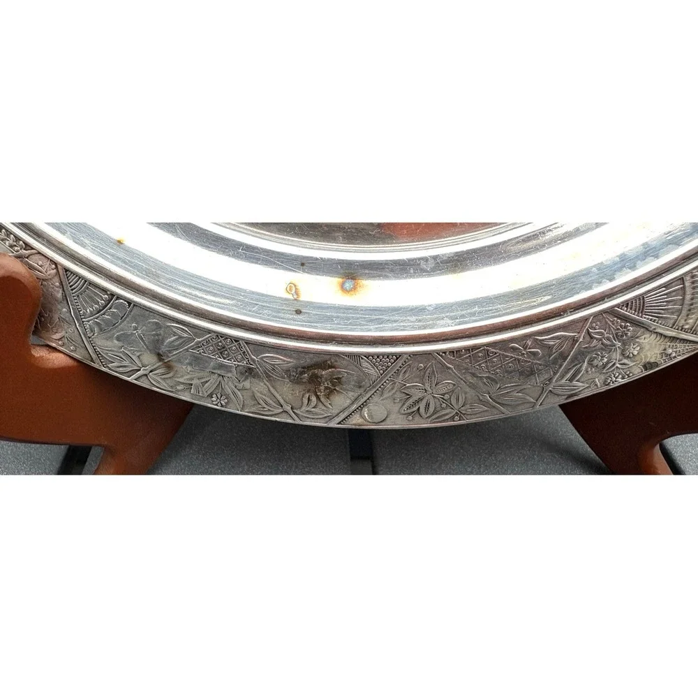 Antique Hartford Victorian quad silverplate heavy serving tray Eastake aesthetic